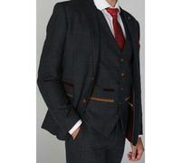 Paul Andrew Madrid - Men's Blue Tweed Waistcoat - 44