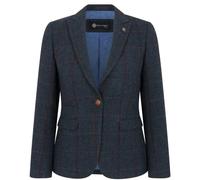 TruClothing Women's Blazer Tweed Herringbone Checkered Tailored Fit Jacket - Navy 18