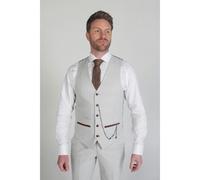 Paul Andrew Mark - Men's Beige Check Waistcoat - 44