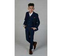 Paul Andrew Mayfair - Boy's Blue Birdseye 3 Piece Suit - 4 Years