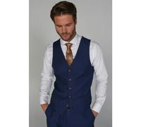 Paul Andrew Mayfair- Men's Plain Blue Waistcoat - 38
