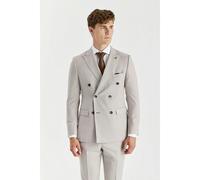 Paul Andrew Mayfair - Men's Stone 2 Piece Double Brested Suit - 34" Jacket 28" Trousers