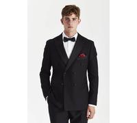 Paul Andrew Men's Double Breasted Blazer Lapel Dinner Tuxedo Jacket in Black | Size: 38R Paul Andrew Black 38R