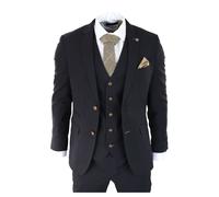 Paul Andrew Men's Mayfair 3 Piece Grooms Wedding Suit in Black | Size: 48R Paul Andrew Black 48R