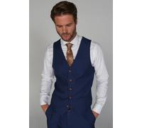 Paul Andrew Men's Mayfair Birdseye Waistcoat Wedding Prom Attire in Blue | Size: 40R Paul Andrew Blue 40R