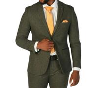 TruClothing Men's Blazer Olive Green Wool Blend Tweed Sport Coat Tailored Fit - Olive 44