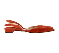 Paul Andrew Preloved Rhea 15 Slingback Flats In Orange Suede Orange