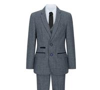 Paul Andrew Ralph - Boys 3 Piece Suit Navy Blue Tweed Check 1920s - 8 Years