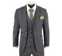 Paul Andrew Ralph - Men's 3 Piece Suit Tweed Check 1920s - 38" Jacket 32" Trousers