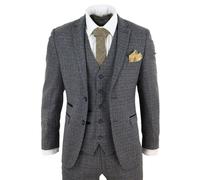 Paul Andrew Ralph - Men's 3 Piece Suit Tweed Check 1920s - 52" Jacket 46" Trousers