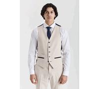 Paul Andrew Regent - Men's Cream Check Waistcoat - 38