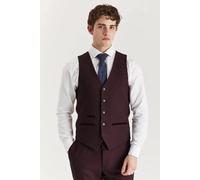 Paul Andrew Regent - Men's Wine Plaid Check Waistcoat - 34
