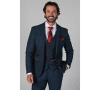 Paul Andrew Scott - Men's Blue Tweed Checked Blazer - 34