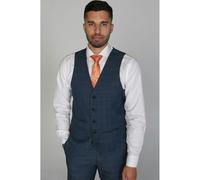 Paul Andrew Viceroy - Men's Blue Check Waistcoat - 44