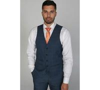 Paul Andrew Viceroy - Men's Blue Check Waistcoat - 46