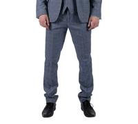 Paul Andrew Victor - Men's Tweed Check Blue Wedding Trousers - 38W 32L