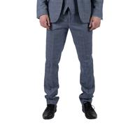 Paul Andrew Victor - Men's Tweed Check Blue Wedding Trousers - 40W 32L
