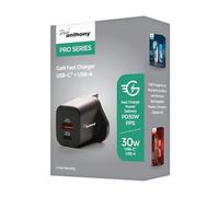Paul Anthony Dual Port, USB-C + USB-A GaN PD30W Fast Charger for use with Mens and Womens Paul anthony Shavers, Trimmers and Clippers - H9801BK