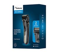Paul Anthony Pro Series 2 Mens USB Cordless Foil Shaver/Recharge by Any USB Power Source/Twin Blades for Closer Shave/Cordless Operation/Retractable Precision Trimmer - Black/Metal - H5020