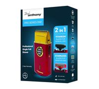Paul Anthony Pro Series One Lithium Mens Professional Foil Shaver with Blades for Normal or Sensitive Skin, Spare Hypo-allergenic Foil and Travel Bag, Dry use only - Red - H5003RD