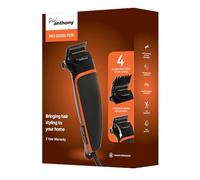 Paul Anthony 'Pro Series P200' Corded Hair Clipper- Lightweight - Self Sharpening Stainless Steel Blades - 4 Interchangeable Comb Guides - Precision Taper - Powerful Quiet Motor - Black/Orange - H5124