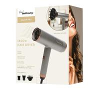 Paul Anthony Salon Pro 1400W Hairdryer, Professional Salon Performance, Negative Ion Technology, 3 Temperature and 2 Airspeed Settings, Diffuser, 2 Concentrator Nozzles - H1310GR