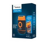 Paul Anthony Travel Pro Battery Operated Men's Compact Foil Shaver, Titanium Flexible Blade, Retractable Side Trimmer,Rubberised Finish, 2 x AA Battery Operated - Orange - H5001A