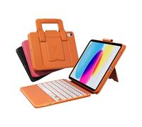 PAUL B for iPad 11th/10th Gen Case with Keyboard 11/10.9 inch A16 2025/2022,Handbag Design Wireless Keyboard Cover for iPad 11/10 Gen, with Pencil Holder,Multi-Touch Trackpad (Orange)