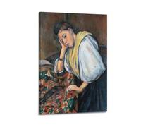 Paul Cézanne Artwork(Young Italian Woman at A Table)Decorative Poster Wall Art Painting Canvas Living Room Prints Bedroom Decor Artworks 08x12inch(20x30cm)