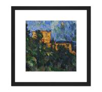 Paul Cezanne Chateau Noir Cropped 8X8 Inch Square Wooden Framed Wall Art Print Picture with Mount Artery8 Black One Size
