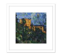 Paul Cezanne Chateau Noir Cropped 8X8 Inch Square Wooden Framed Wall Art Print Picture with Mount Artery8 White One Size