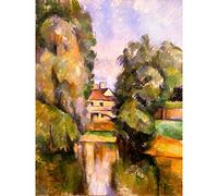 Paul Cezanne Country House By A River Large Wall Art Print Canvas Premium Poster Mural