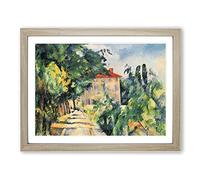 Paul Cezanne House with Red Roof Classic Painting Framed Print | A3 Oak Framed Wall Art | Ready to Hang | Classic Historical Picture | Living Room Bedroom Lounge Office