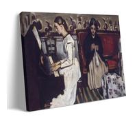 Paul Cezanne Impressionist Art Print - Young Girl at The Piano 1868 Wall Decor with Figures And Piano Wall Art Aesthetic Canvas Painting Picture Living Room Decor Home Frame 08x12inch(20x30cm)