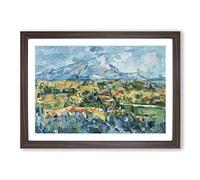 Paul Cezanne Landscape (1) Framed Print | A2 Walnut Framed Wall Art | Ready to Hang | Modern Historical Picture | Living Room Bedroom Lounge Office