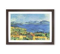 Paul Cezanne Landscape (5) Framed Print | A2 Walnut Framed Wall Art | Ready to Hang | Modern Historical Picture | Living Room Bedroom Lounge Office