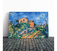 Paul Cezanne Landscape and Houses (1) Canvas Print | Gallery Wrapped 30mm Frame Wall Art | 24x16 inches | Ready to Hang | Modern Landscape Picture | Living Room Bedroom Lounge Office
