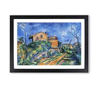 Paul Cezanne Landscape and Houses (1) Framed Print | A2 Black Framed Wall Art | Ready to Hang | Modern Historical Picture | Living Room Bedroom Lounge Office