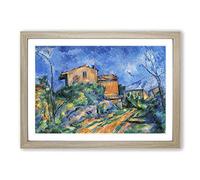 Paul Cezanne Landscape and Houses (1) Framed Print | A2 Oak Framed Wall Art | Ready to Hang | Modern Historical Picture | Living Room Bedroom Lounge Office