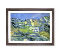 Paul Cezanne Landscape and Houses No.2 Classic Painting Framed Print | A3 Walnut Framed Wall Art | Ready to Hang | Classic Historical Picture | Living Room Bedroom Lounge Office