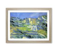 Paul Cezanne Landscape and Houses No.2 Classic Painting Framed Print | A4 Oak Framed Wall Art | Ready to Hang | Classic Historical Picture | Living Room Bedroom Lounge Office