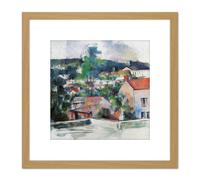 Paul Cezanne Landscape Cropped 8X8 Inch Square Wooden Framed Wall Art Print Picture with Mount Artery8 Light Oak One Size