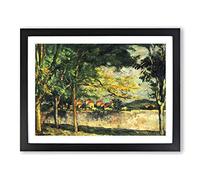 Paul Cezanne Landscape No.6 Classic Painting Framed Print | A4 Black Framed Wall Art | Ready to Hang | Classic Historical Picture | Living Room Bedroom Lounge Office