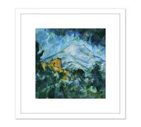 Paul Cezanne Mont Sainte Victoire And Chateau Noir 8X8 Inch Square Wooden Framed Wall Art Print Picture with Mount Artery8 White One Size