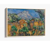 Paul Cezanne, Mont Sainte-Victoire Canvas Floater Frame Print Picture Art - Light Oak Frame 24 inch wide x 16 inch high