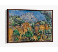Paul Cezanne, Mont Sainte-Victoire Canvas Floater Frame Print Picture Art - Walnut Frame 36 inch wide x 24 inch high