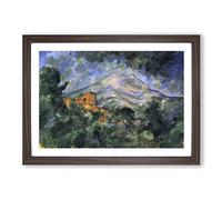 Paul Cezanne Montagne Sainte Victoire (1) Framed Print | A2 Walnut Framed Wall Art | Ready to Hang | Modern Historical Picture | Living Room Bedroom Lounge Office