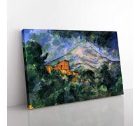 Paul Cezanne Montagne Sainte Victoire No.1 Classic Painting Canvas Wall Art Print Ready to Hang, Framed Picture for Living Room Bedroom Home Office Décor, 76x50 cm (30x20 Inch)