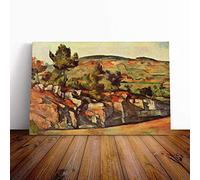 Paul Cezanne Mountains in Provence Canvas Print | Gallery Wrapped 30mm Frame Wall Art | 20x14 inches | Ready to Hang | Modern Landscape Picture | Living Room Bedroom Lounge Office