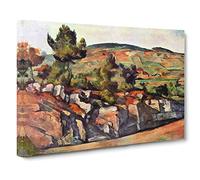 Paul Cezanne Mountains in Provence Canvas Print | Gallery Wrapped 30mm Frame Wall Art | 24x16 inches | Ready to Hang | Modern Landscape Picture | Living Room Bedroom Lounge Office